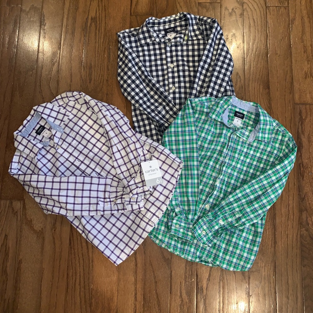 Lot of 3 boys long sleeve button down